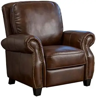 

PU Push Back Recliner, 2-Tone Brown 36.25D x 38.75W x 41.5H in