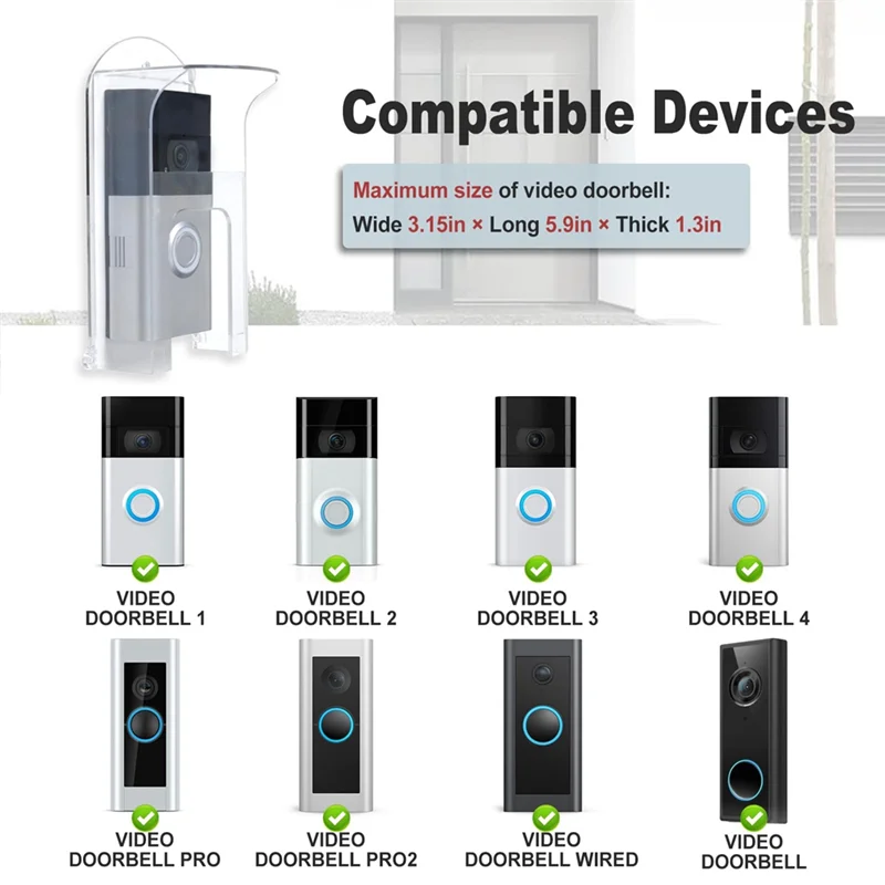 Прозрачный пластиковый дверной звонок дождевик подходит для моделей колец