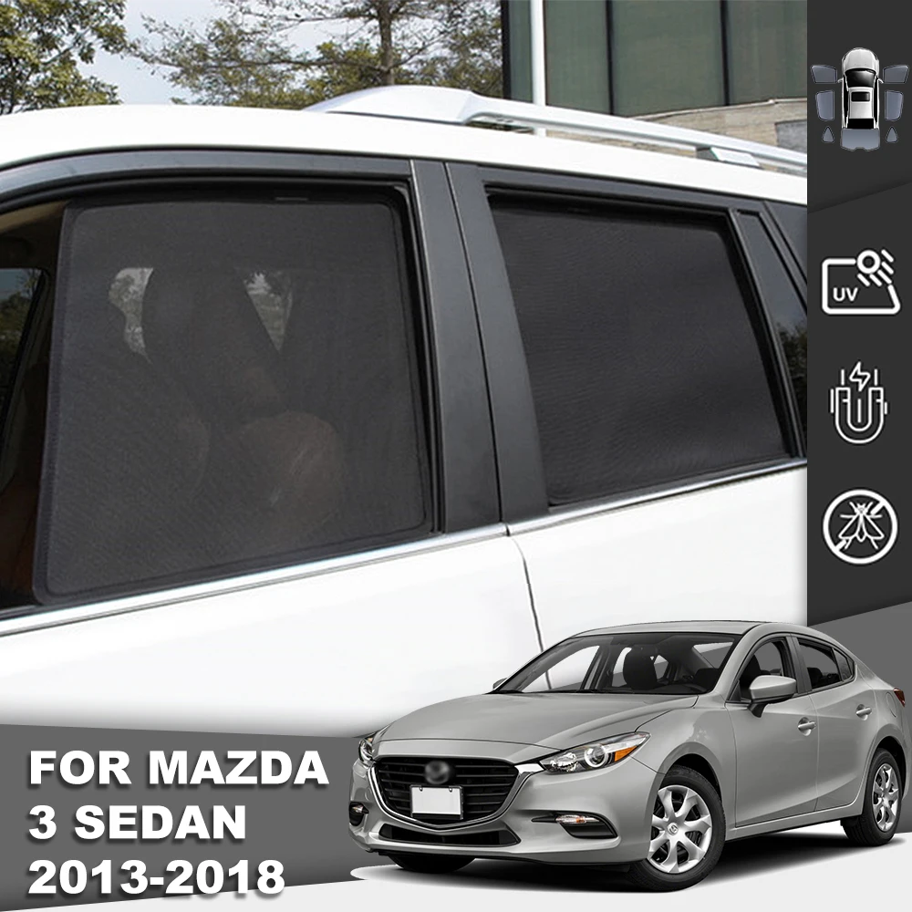 

For Mazda 3 Sedan BM 2013-2018 Car Sunshade Visor Magnetic Front Rear Windshield Mesh Frame Curtain Side Window Sun Shade Visor