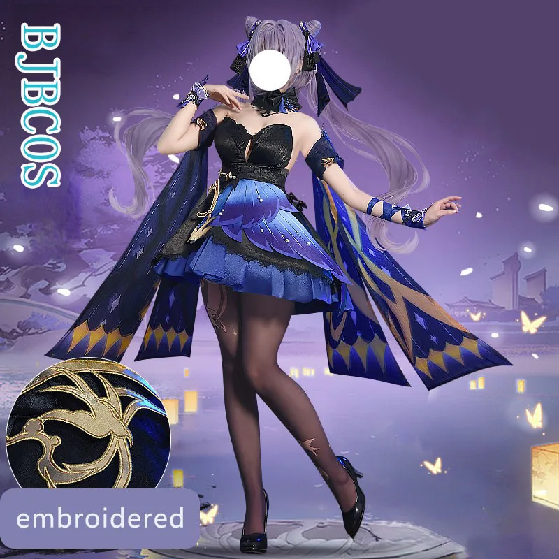 

Новая униформа для косплея КЭ Цин Genshin Impact Keqing, костюм для косплея на Хэллоуин вечерние Одежда для ролевых игр для женщин