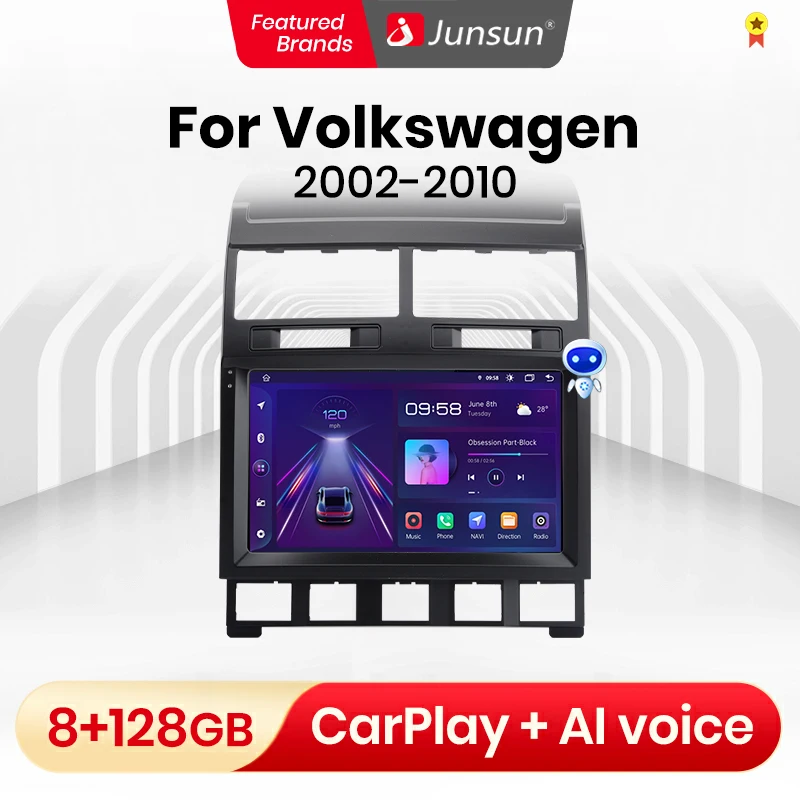 Junsun V1 8 + 128G carplay android авто радио coche с pantalla для VW Volkswagen Touareg 2002-2010 2din Авторадио GPS трек