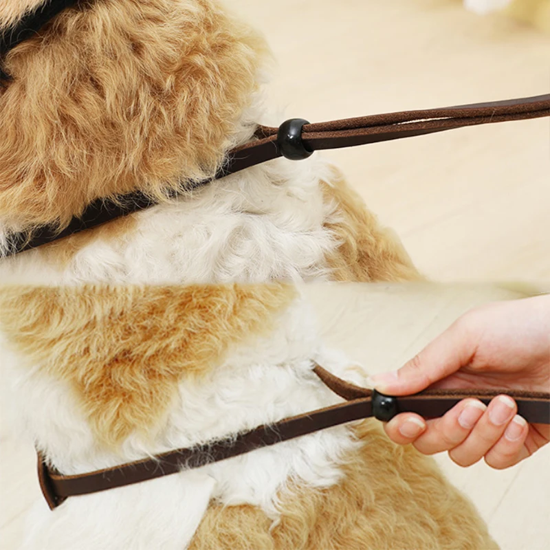 Ошейник из натуральной кожи с оплеткой для больших собак | Дом и сад