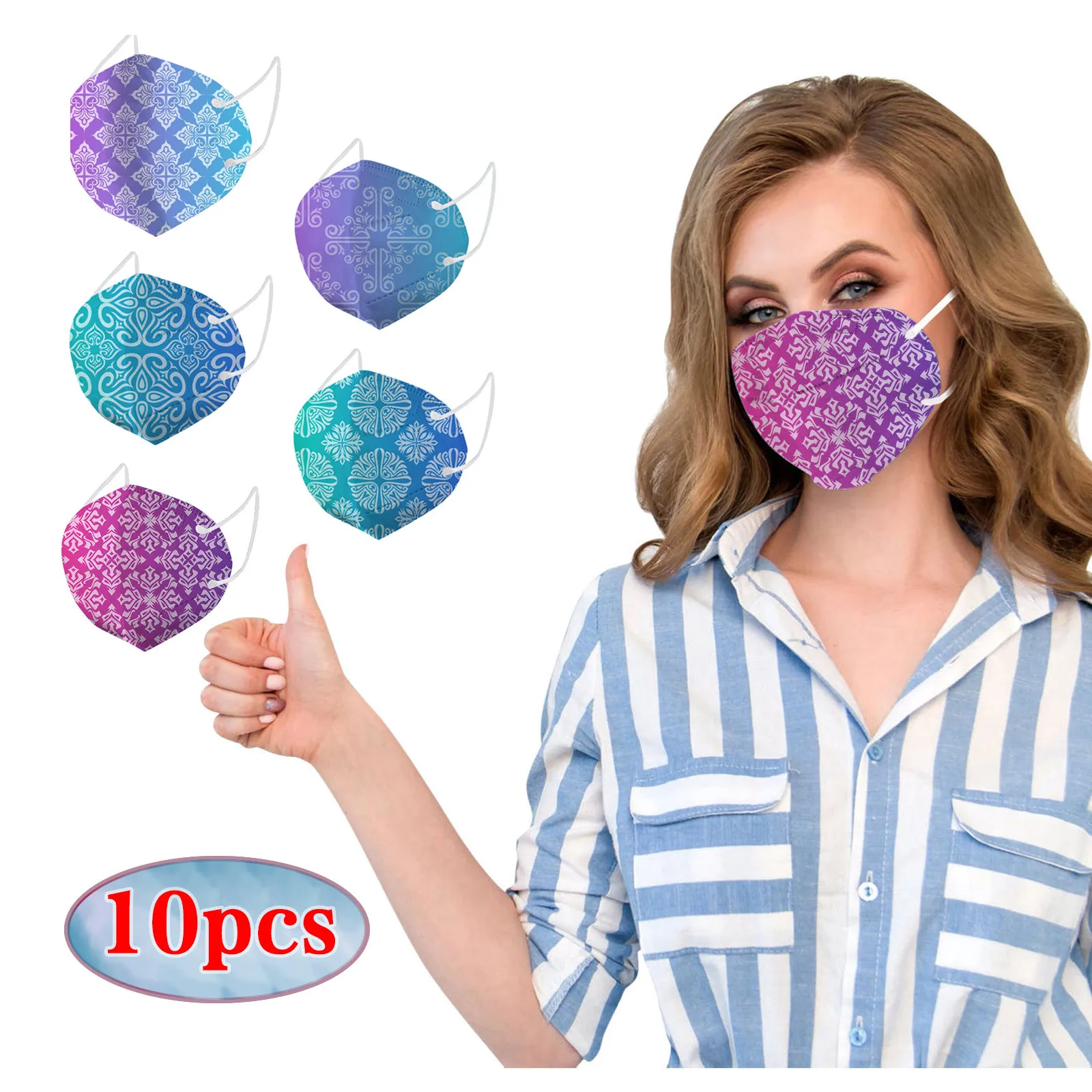 Adult 10pc 5-layer High-density Mask Pm2.5 Wind And Mist Pollution Protection Filter Three-layer Proof Face Halloween Cosplay |