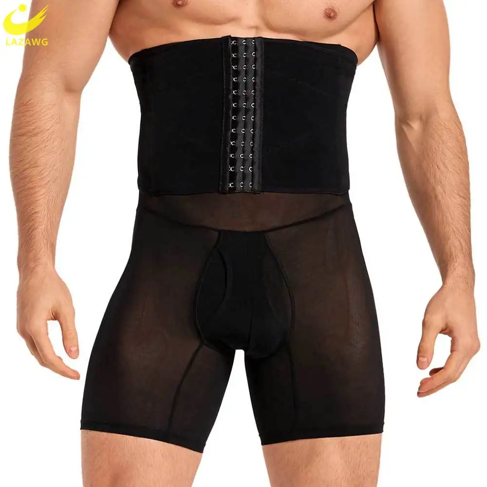 

LAZAWG Body Shaper Shorts for Men Shapewear Waist Trainer Panties Weight Loss High Waist Underwear Butt Lifter Seamless Slimming