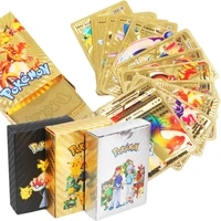 55pcs new spanish pokemon cards metal card v card pikachu charizard golden vmax card kids game collection cards christmas gift