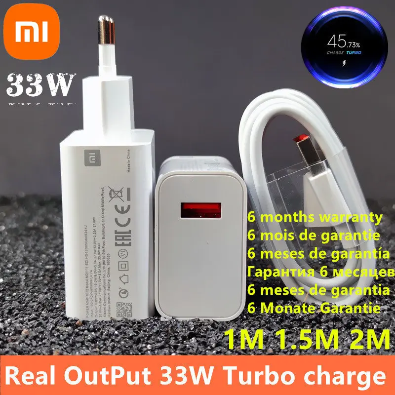 33w Charger Xiaomi eu Turbo Charge Original type C cable For Xiaomi redmi note 9 pro POCO X3 nfc Mi 10 9 note 10 10X LITE