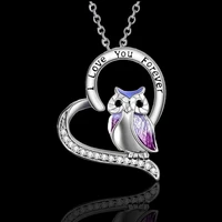 wangaiyao new fashion temperament pendant necklace womens letter clavicle chain i love you love owl jewelry womens jewelry