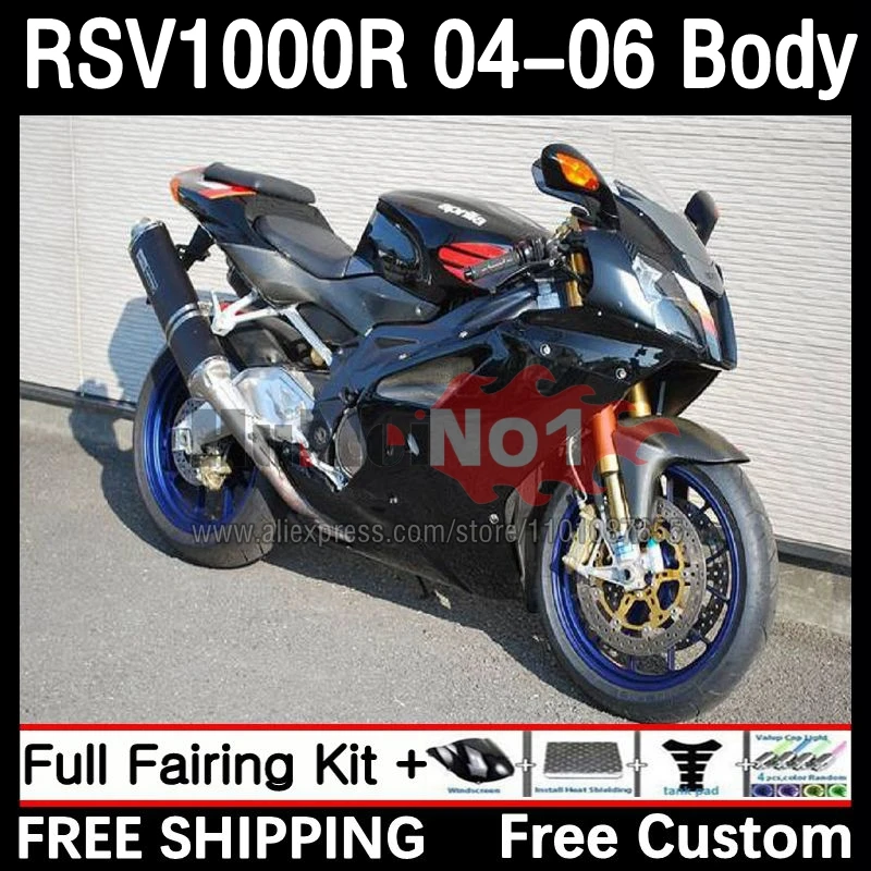 

Обтекатель RSV1000R для Aprilia RSV1000 R тысяч 04 05 06 54No.17 RSV1000RR RSV 1000 R RR 1000R 2004 2005 2006, черный