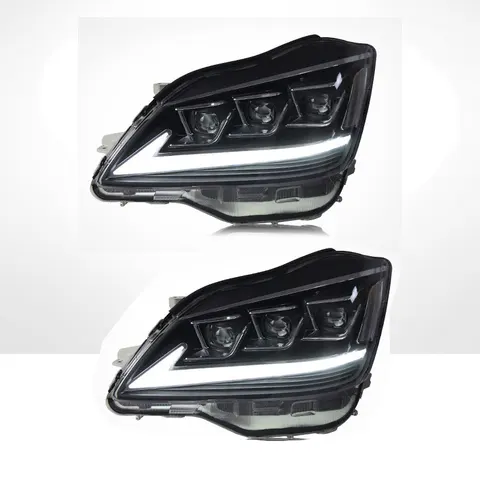 Пара автомобильных светодиодных фар в сборе для Toyota Crown 2003-2009, светодиодные фары DRL, динамические поворотные передние фары Plug and Play