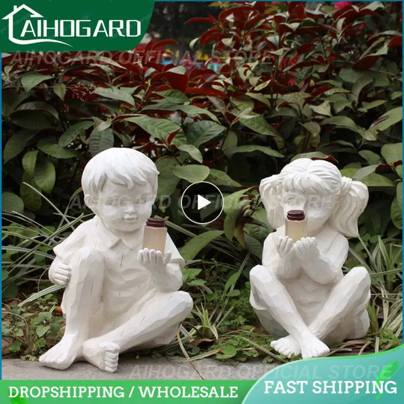

Kids Statue Boy And Girl Garden Figurine For Home Indoor Outdoor Ornaments Decorations Miniatures Flower Pot Decoration