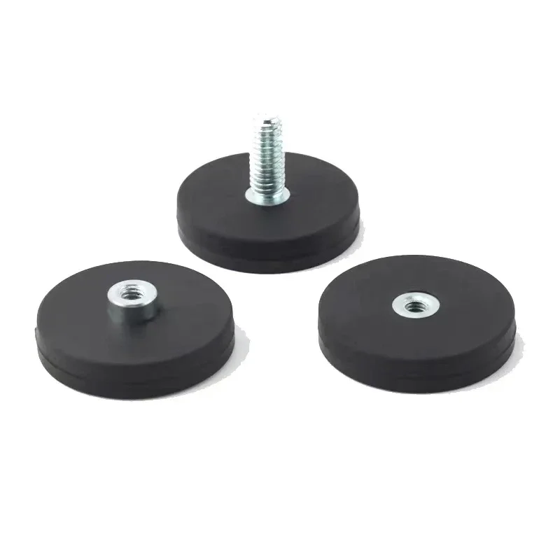 2 шт. сильное магнитное крепление круглая основа с резиновым покрытием D66 мм