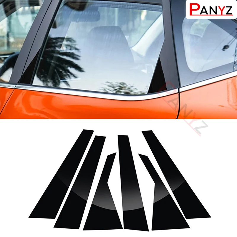 

6Pcs/Set Car Pillar Posts for KIA Seltos 2020 2021 2023 Glossy Piano Black Door Window Trim BC Column Stickers Auto Styling