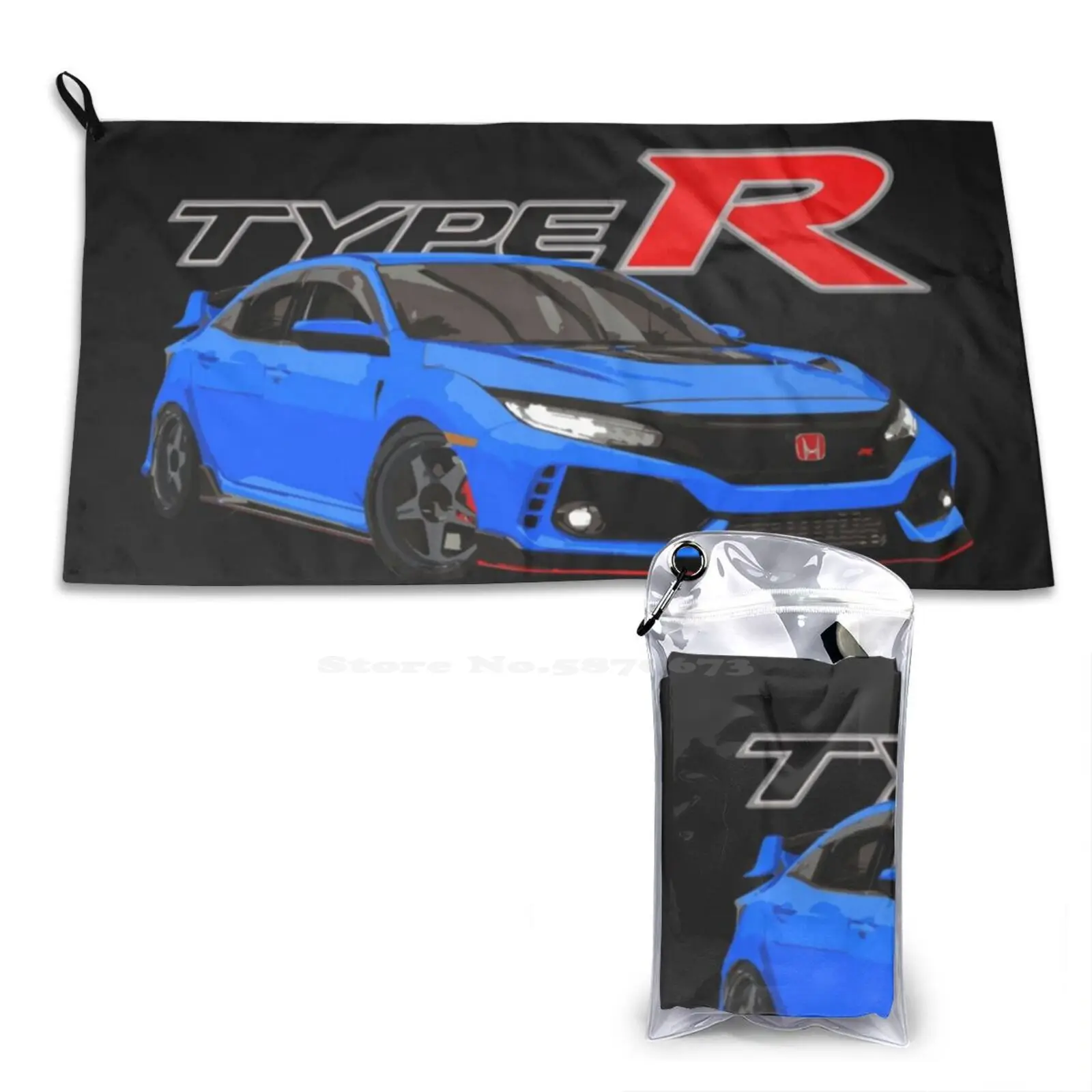 Boost Blue Civic Type R Fk8 Turbo Pattern Мягкое полотенце для лица дома и улицы Integra Rsx Racing Mugen K20 B18C