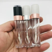 new 5ml empty lip gloss tubes plastic lip balm bottle blackrose red light pink cap small stick cosmetic packing container