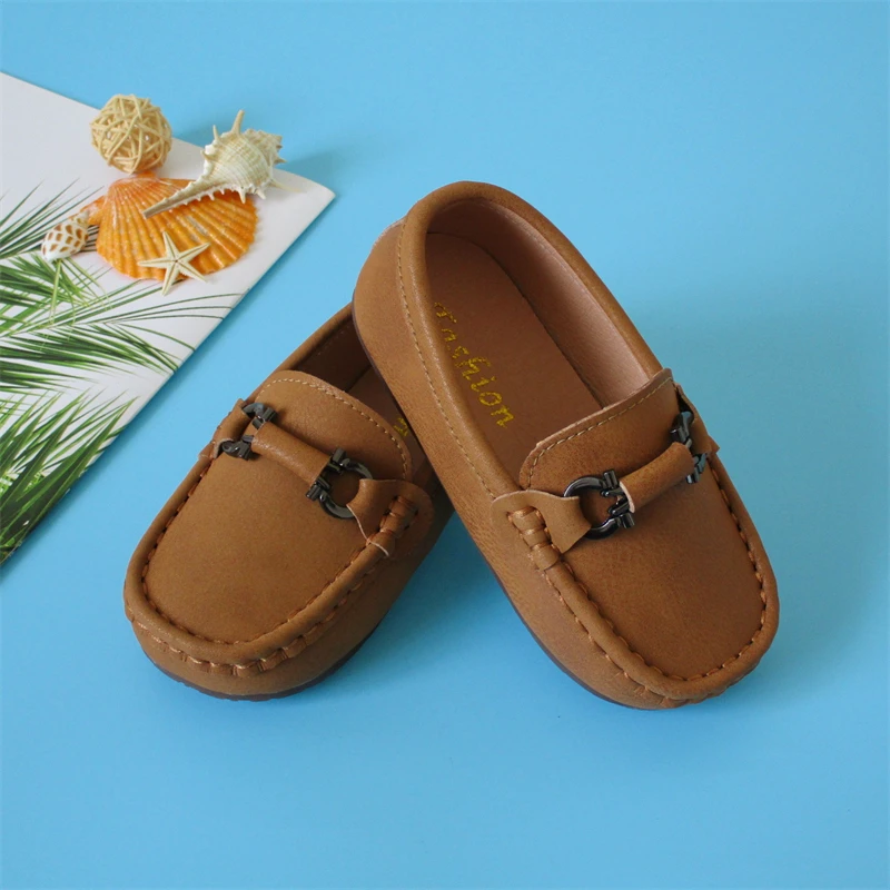 

New Boys Casual Loafers Children Leather Shoes Student Performance Moccasins Baby Toddler Flats Breathable Kids Shoes 041