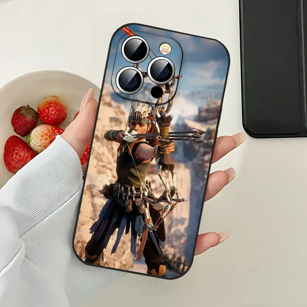 Чехол для телефона Game H-Horizon Zero Dawn Aloy Slim Black, идеально подходящий для iPhone 17, 16, 15, 14, 13, 11 Pro Max, Plus, X, Xr, Xs Max, 13 Mini (art.: 3920daf875b26) - 3920daf875b26