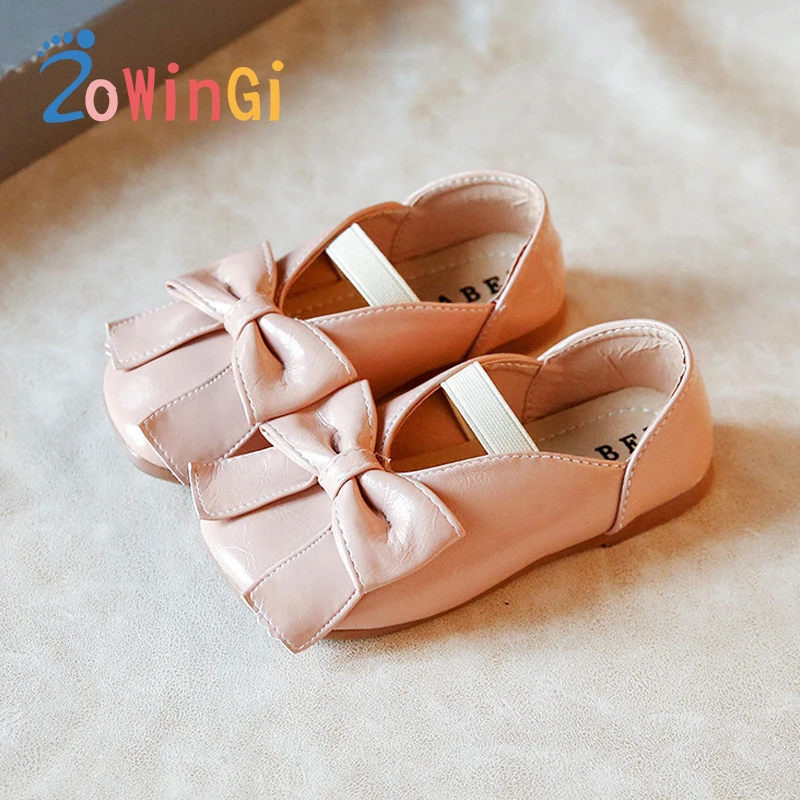

Size 21-30 Children's Flat Shoes Baby Girl Sneakers Soft Bottom Sneakers Kids Shoes with Bow-knot Doll Shoes for Girls