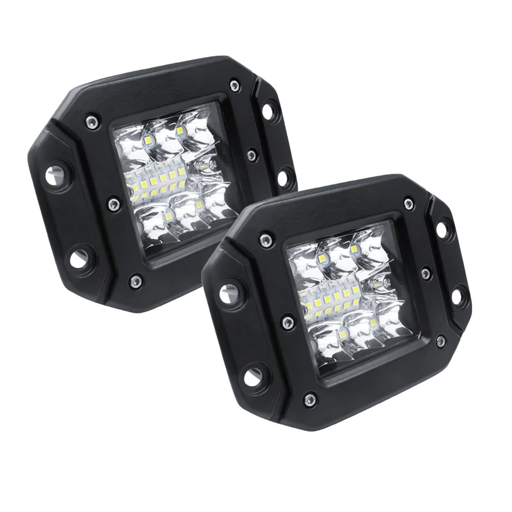 

2 шт. 5-дюймовый автомобильный светодиодный рабочий фонарь для скрытого монтажа, внедорожный точечный прожектор, светодиодный светильник 9-36 В, 6000 К, чистый белый, супер яркий для грузовика ATV