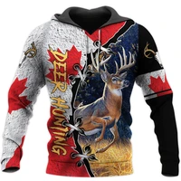 newest casual mens deer hunting 3d all over printed sweatshirt autumn zipper hoodie unisex harajuku street hoodie pullover