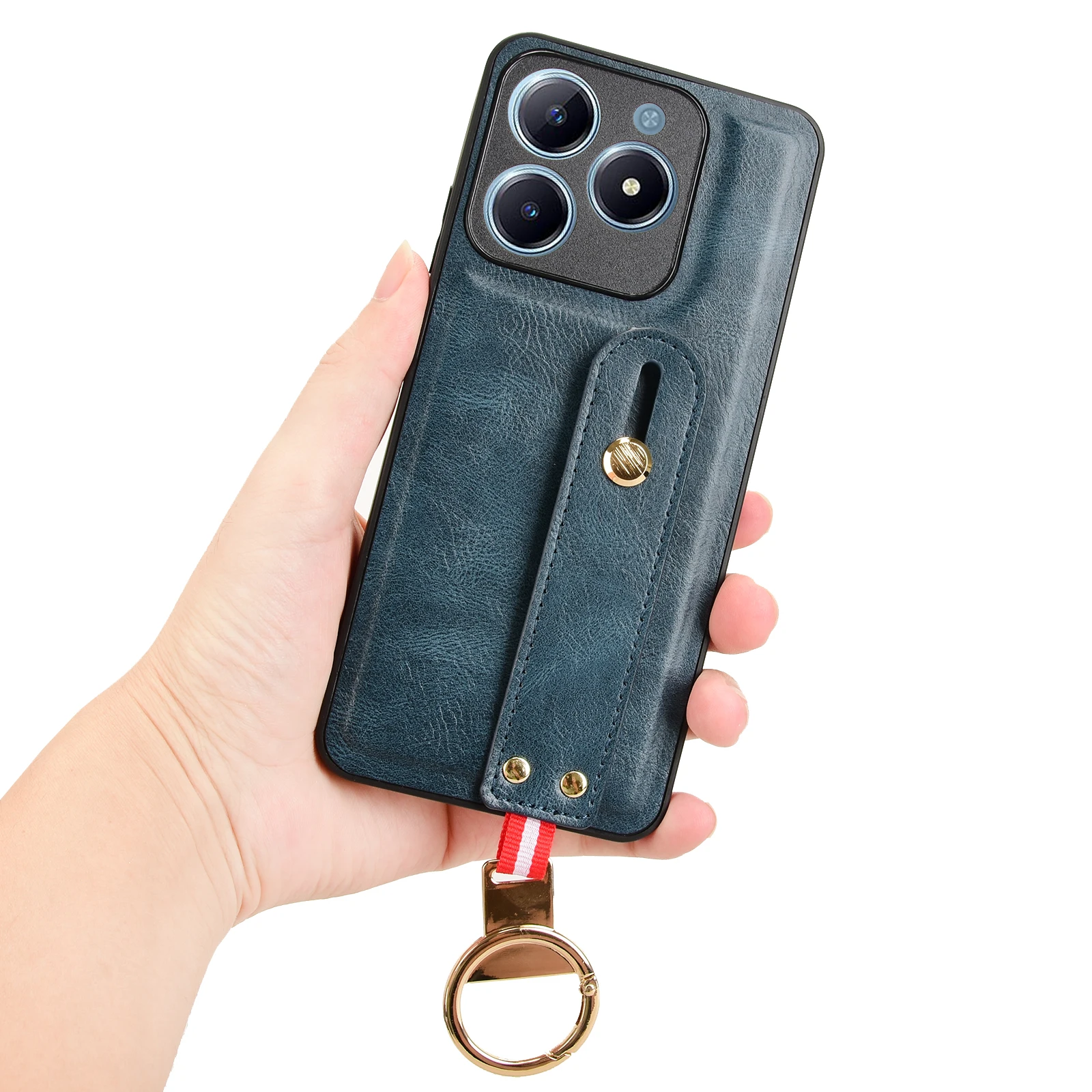 Для Realme C63 C 63 Новый противоударный деловой кожаный чехол для ремешка телефона C61 61