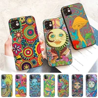 hippy hippie psychedelic art phone case for iphone 11 12 13 mini pro max 8 7 6 6s plus x 5 s se 2020 xr xs 10 case