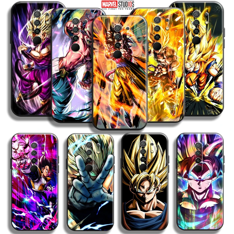 

Goku Dragon Ball Phone Case 6.53 Inch For Xiaomi Redmi 9 Phone Case Liquid Silicon Black Carcasa Back Coque Funda