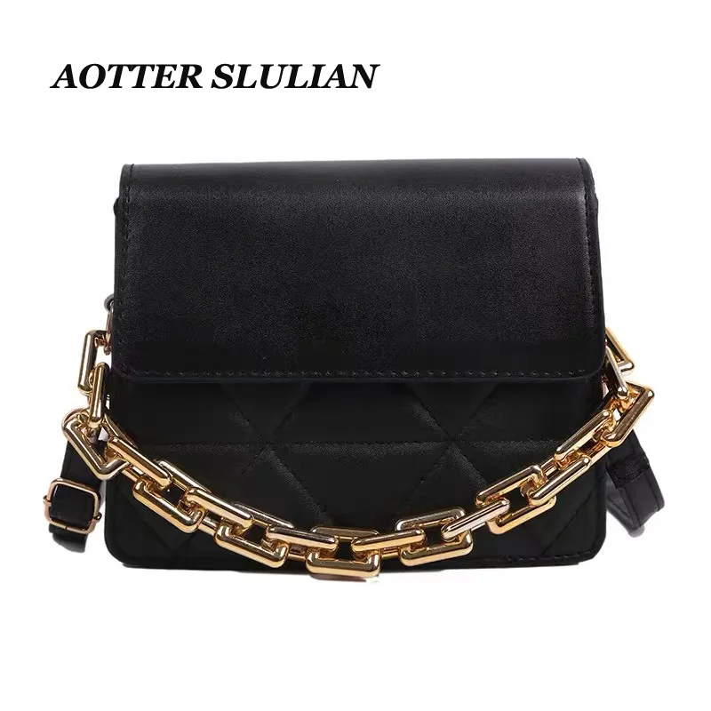 

Luxury Brand Leather Women Bagute Bags Quilted Fashion Bag Flap Retro Pouch Clutch Handbag Metal Chain Small Square Shoulder Bag