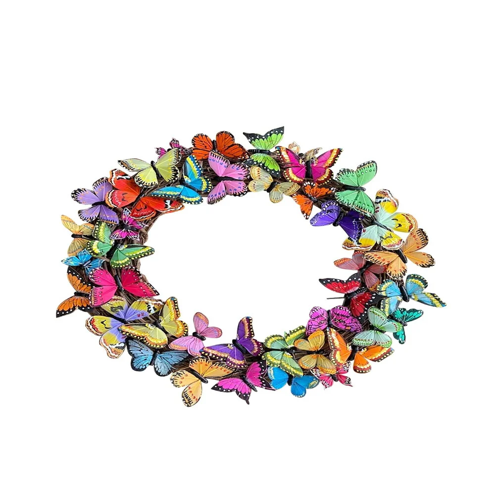 

Butterfly Wreaths For Front Door Green Wreaths Front Door Ornament Hanging Decor Metal Wedding Party Decorations Butterflies