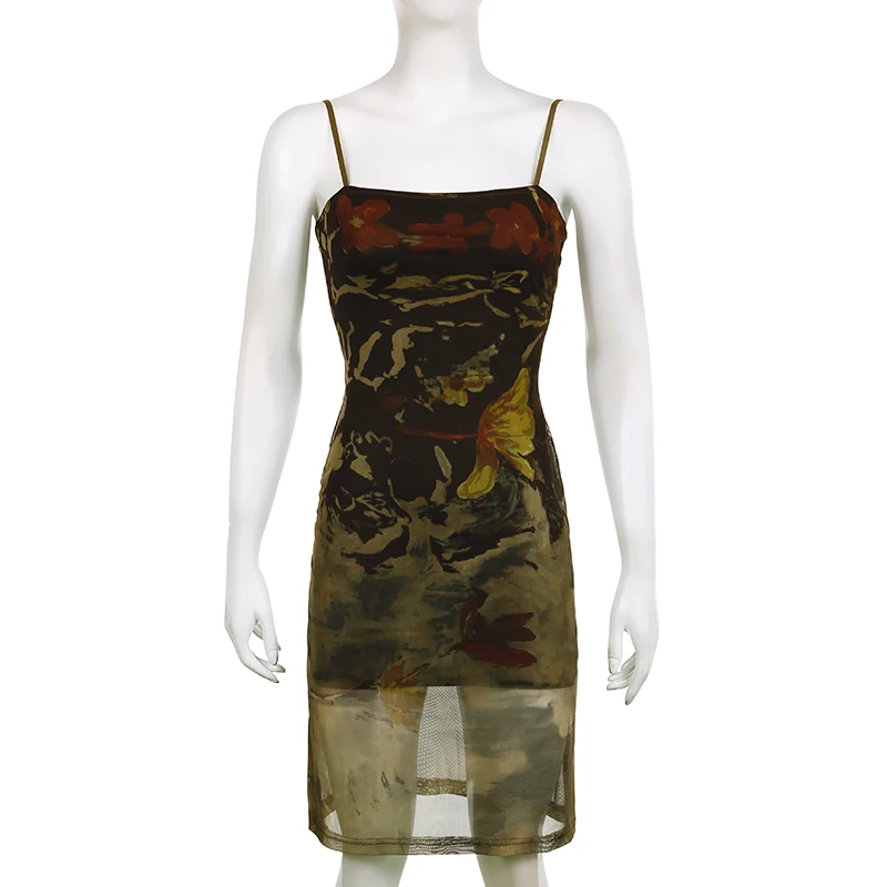 Винтажное платье-миди с цветочным принтом y2k