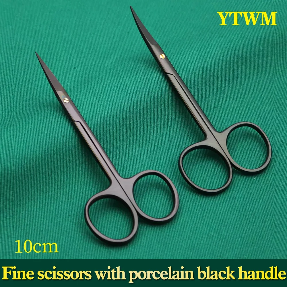 

Porcelain Black 10cm Double Eyelid Plastic Scissors Straight Head Elbow Surgical Tools Ophthalmic Surgical Instruments