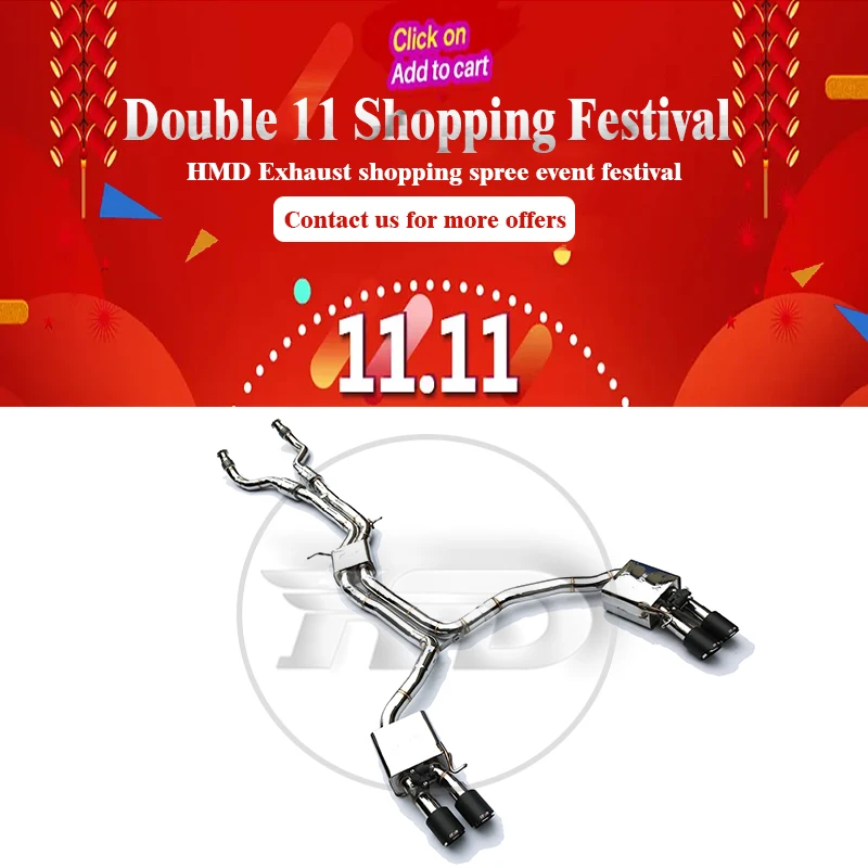 

HMD Stainless Steel Exhaust System Manifold Downpipe is Suitable for Audi S6 S7 S8 Auto Modification Electronic Valve
