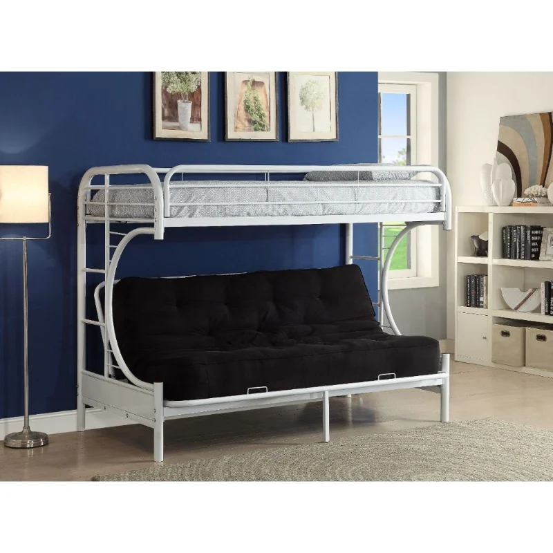 

ACME Eclipse Bunk Bed (Twin XL/Queen/Futon) In White 02093WH White Metal [US Stock]