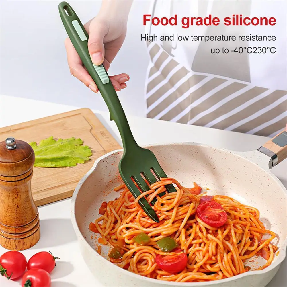 

1 Pcs Fashion Multi-function Silicone Cooking Spaghetti Server Whisking Salad Serving Forks Fork Silicone R8Z5