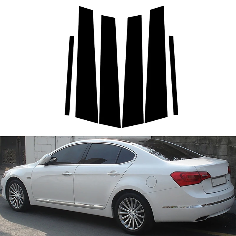 

6Pcs Car Pillar Posts Door Window Trim Decal Cover for Kia Cadenza/K7 2010 2011 2012 2013 2014 2015 2016 Exterior Parts
