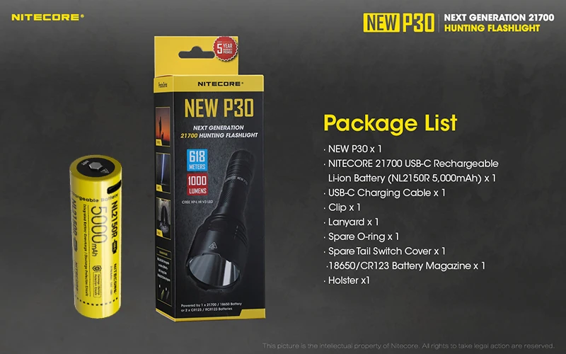 

Nitecore P30 охотничий фонарик