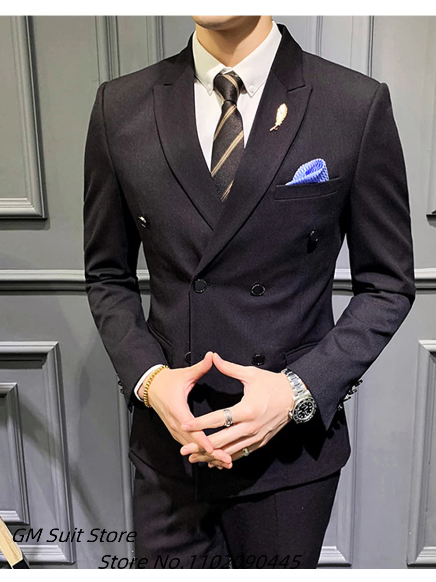 Men's Suit Spring Autumn Business Formal Professional Dress Groom Best Man Tuxedo Suit Men's 2Piece Set 2022 Male New Clothes