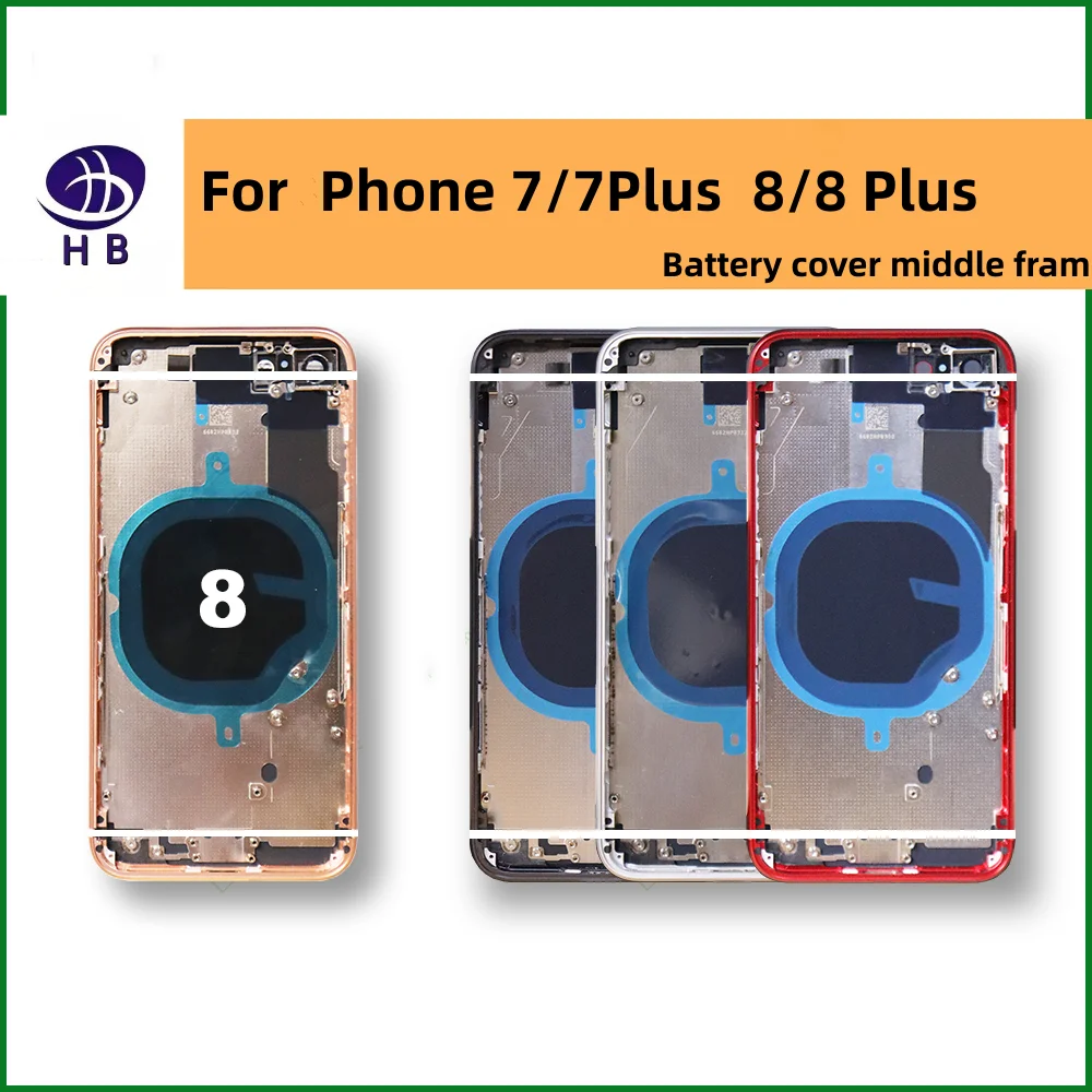 

For iPhone 8 8Plus Housing Back Cover + Middle Frame Case + SIM tray + Key Side Battery Part Case Mounting Case Chassis + CE
