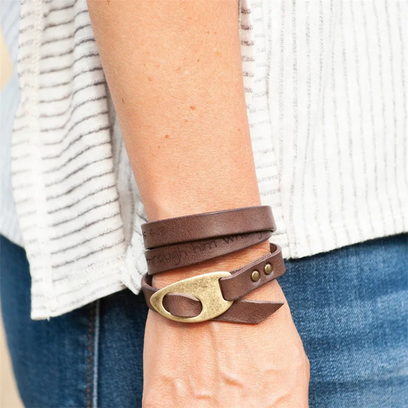 

2022 New Design Fashion Wrap Leather Bracelet For Men Women Wholesale Vintage Multilayer Bracelet Women Jewelry Gift