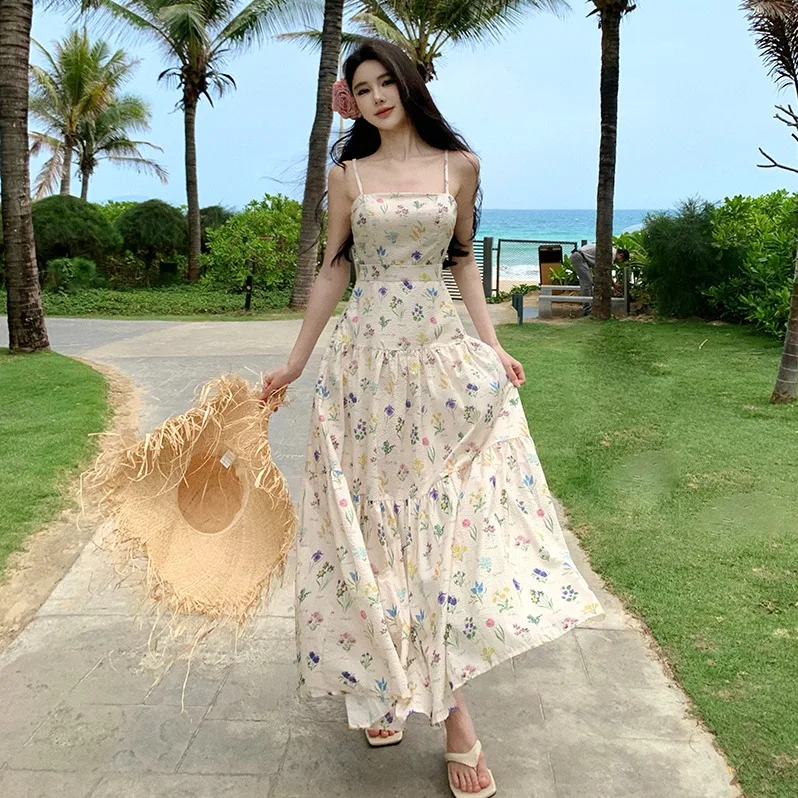 Платье женское приталенное во французском стиле милая кофта с принтом без