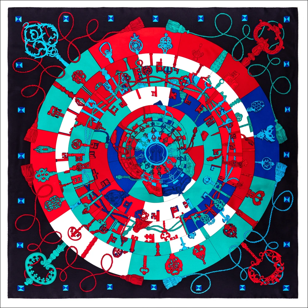 Роскошный дизайнерский брендовый шелковый шарф квадратный саржевый ручной