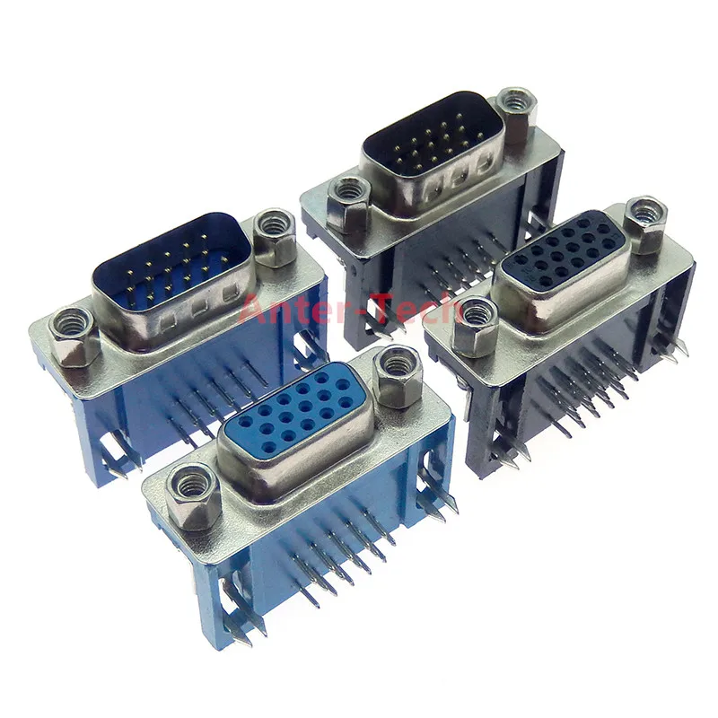 2 шт., черные 3-рядные параллельные разъемы, 15 Pin D Sub Male