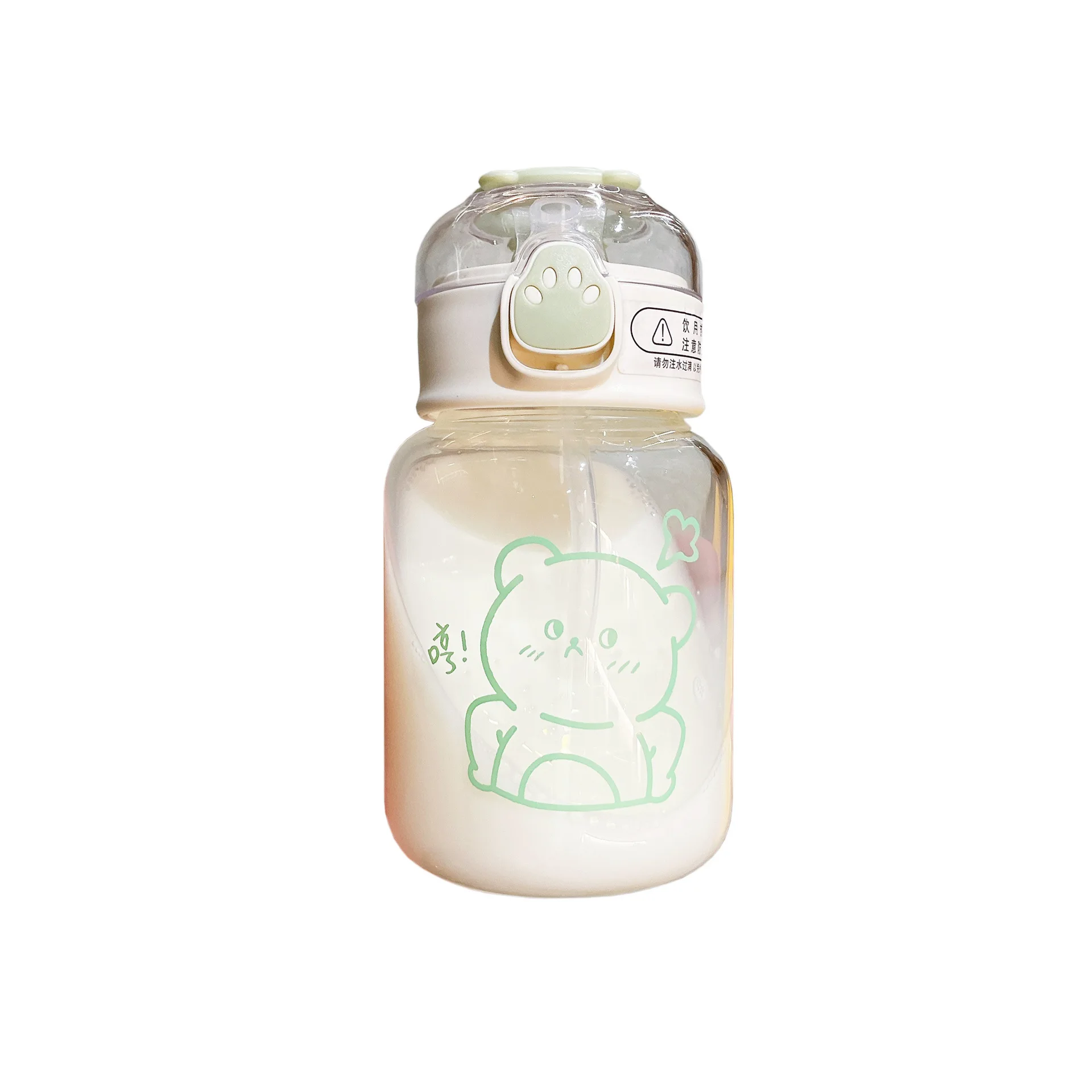 Свежая стеклянная Милая мультяшная простая печать Ins соломенная чашка