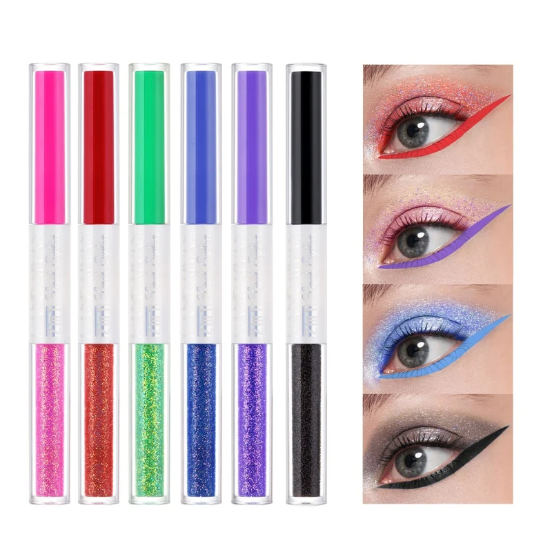 

6 шт./набор, Водостойкая Подводка для глаз с кристаллами