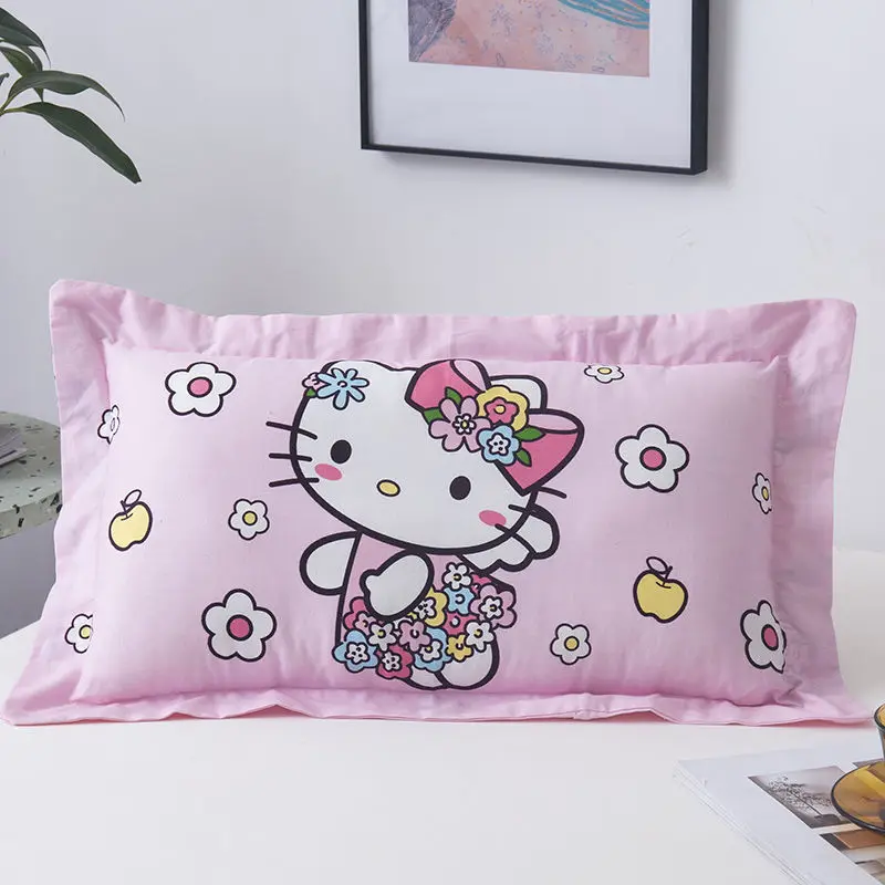 

Kawaii Sanrios Hello Kittys Pillowcase Cute Cartoon Pillow Children Four Seasons Universal Removable Washable Pillowcase Gift