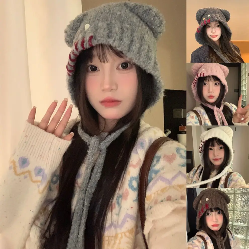 Милая зимняя теплая плюшевая шапка-наушники утолщенная мягкая шапка для защиты