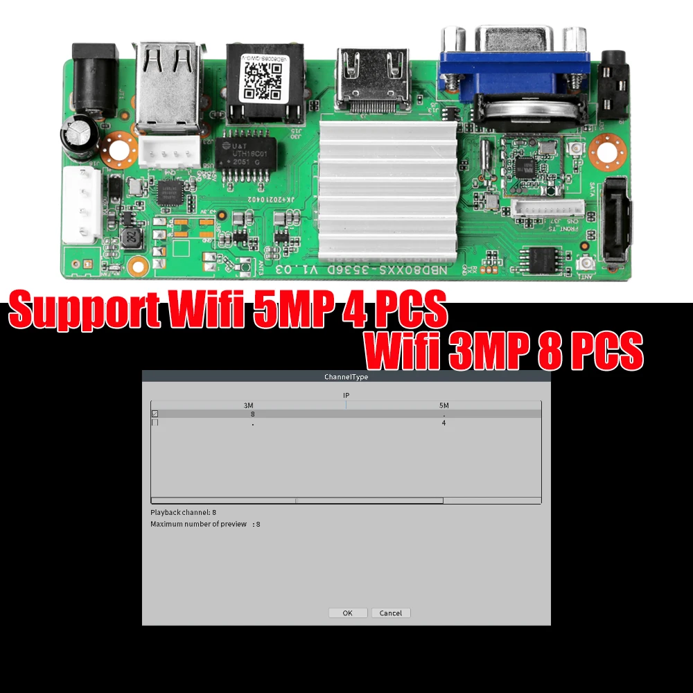 Видеорегистратор Hi3536DV100 XMeye Pro устройство для видеонаблюдения 5 МП 4 канала 3 Мп 8