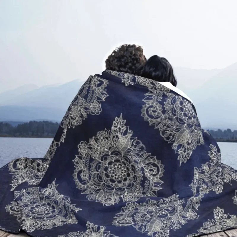 Одеяло Фланелевое супермягкое дышащее одеяло с глубокими чернилами цвета индиго