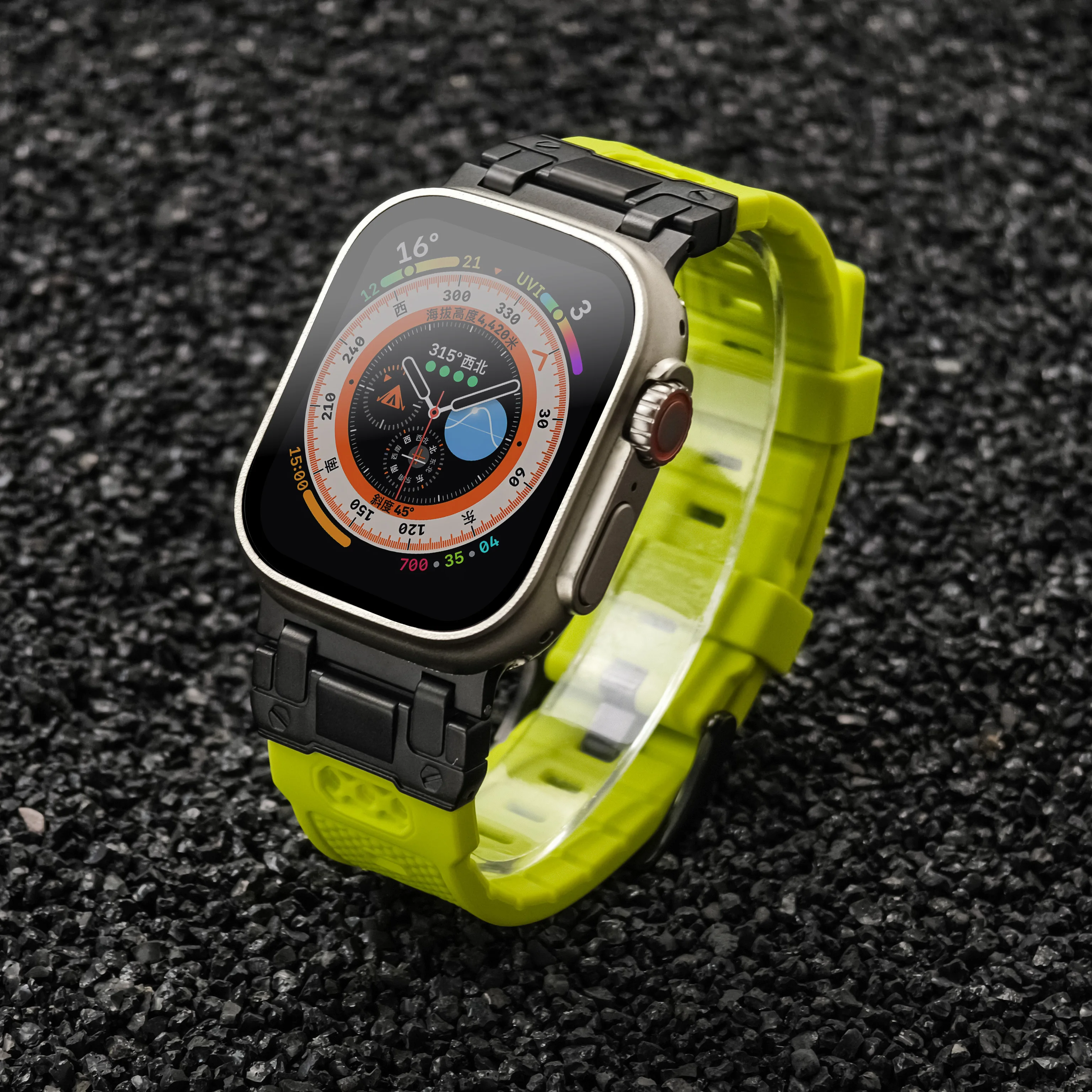 Силиконовый ремешок для Apple Watch Band 49 мм 45 44 42 металлический разъем спортивный