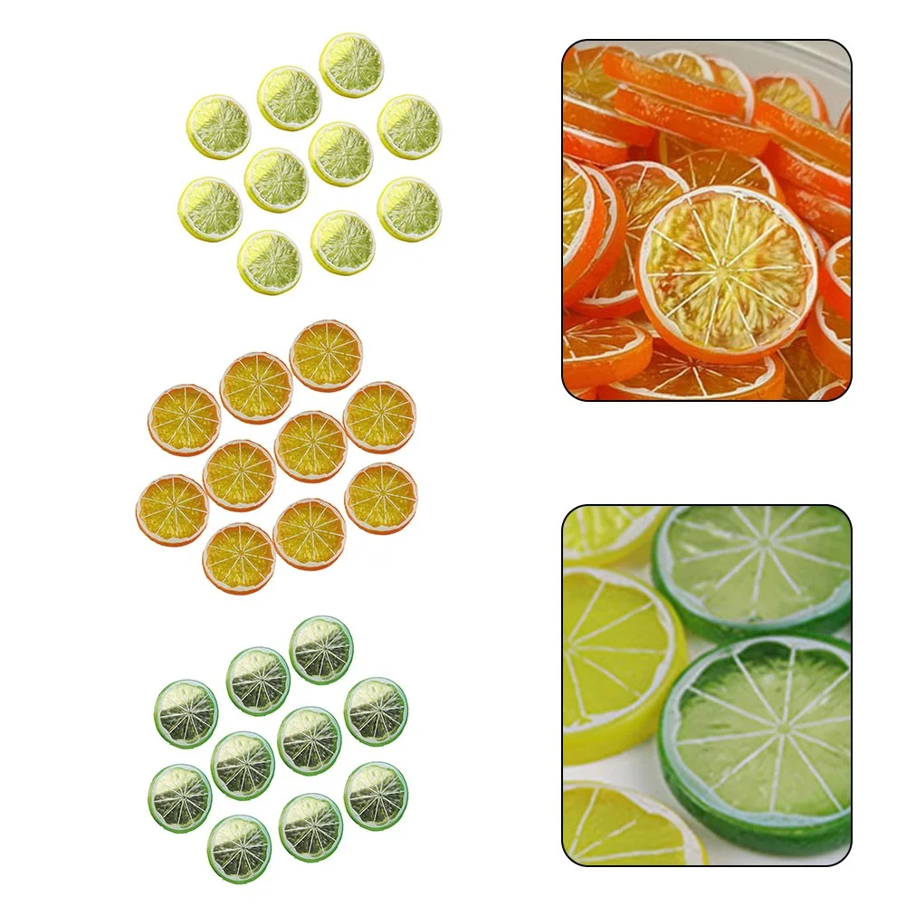 

10pcs Simulated Plastic Fruit Lemon Slices Artificial Fruit Lemon Slices Fake Fruit Lemon Slices Stores Cabinet Kitchen Decor