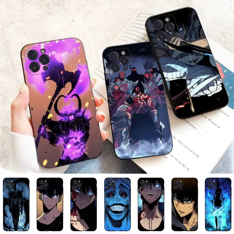 

FHNBLJ Solo Leveling Phone Case For iPhone 6 7 8 Plus 11 12 13 14 Pro SE 2020 MAX Mini X XS XR Back Funda Cover